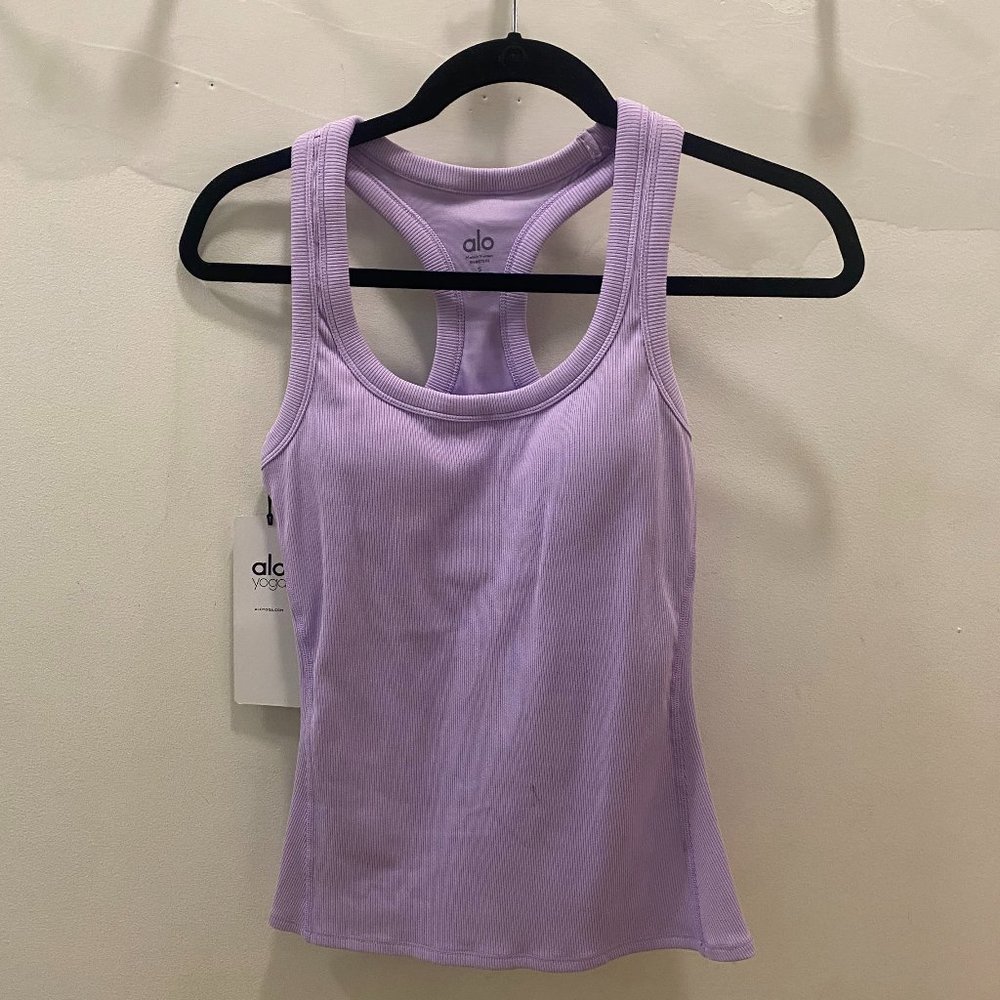 NWT Alo Rib Support Tank in Ultraviolet, Size S